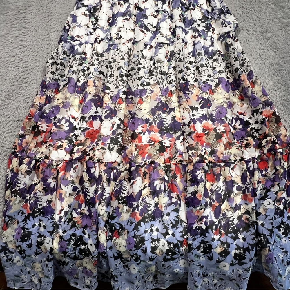 Danny & Nicole Maxi Dress Floral Colorful Ruffle Sleeve‎ Flowy Garden Size 12 - Picture 5 of 15